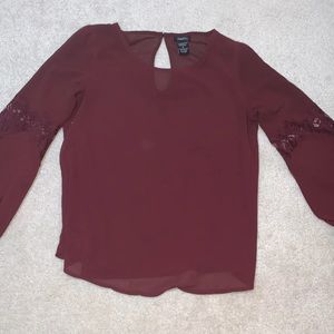 Maroon lace blouse